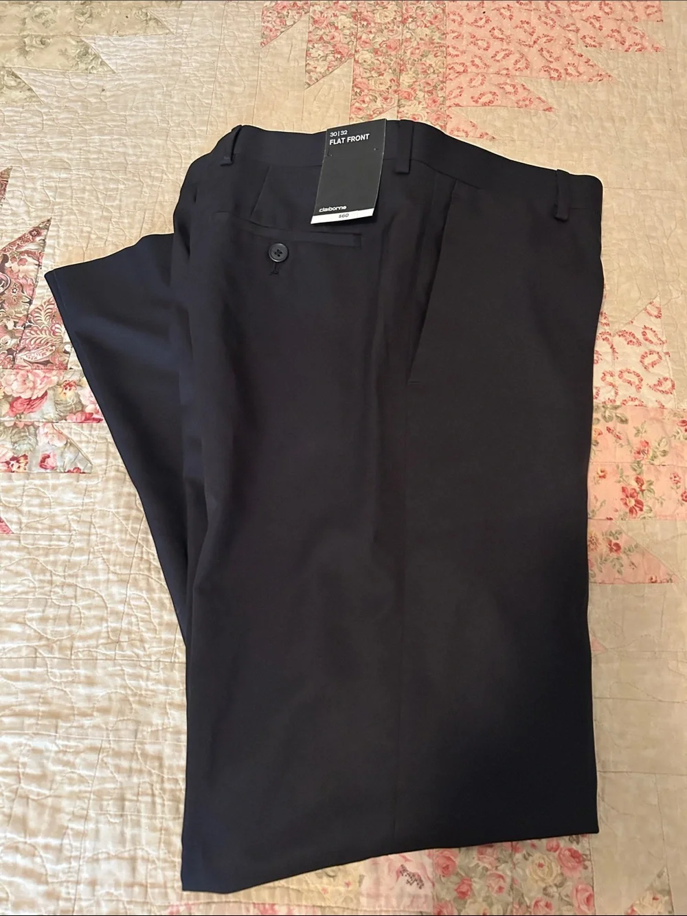 Flat Front Men’s Dress Pants - Black